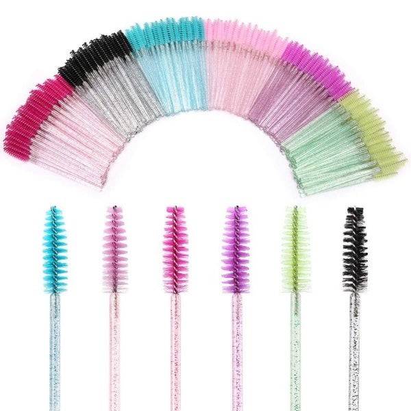 50-20 pièces Extension de cils jetable maquillage sourcil brosse Mascara bâton applicateur cils cristal cils brosse outil
