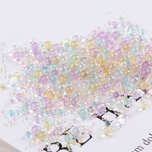 10g-Pack Mini Bubble ball beads 0.4-3mm mixed tiny beads for glass globe silicon mold filler charms DIY Nail Craft Home Decor