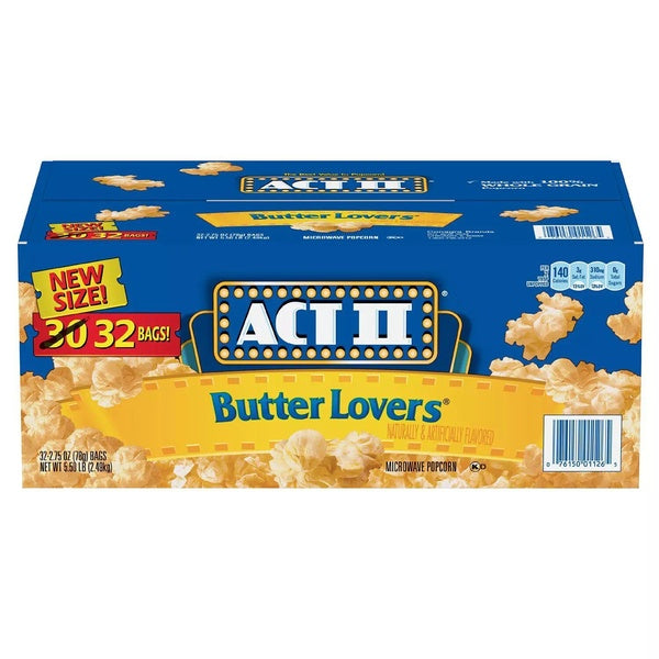 ACT II Butter Lovers Microwave Popcorn (2.75 oz, 32 pk)