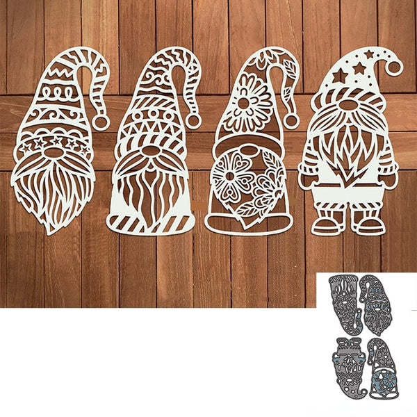 4pcs-lot Cute Christmas Santa Claus Cutting Die, Paper Die Cuts, Cutting Dies for Card Making, Metal Die Cut Stencil for DIY Crafts Scrapbook Album P