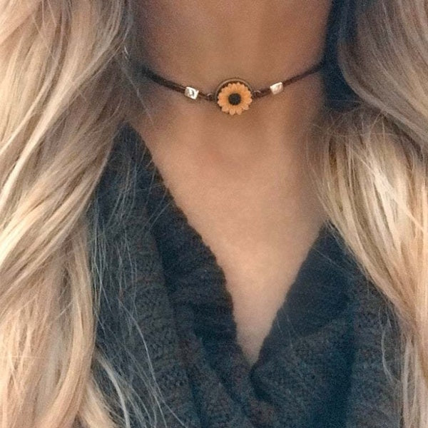 Women Sunflower Necklace Choker Clavicle Chain Sun Flower Pendant Bride Fashion Women Jewelry Accessories Bridesmaid Gifts
