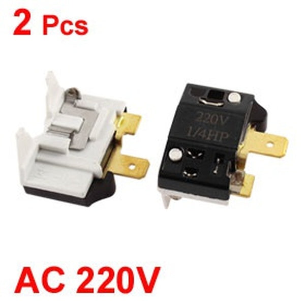Household AC 220V Refrigerator Fridge Part 1 Pin 1-4HP Motor Overload Protector 2 Pcs