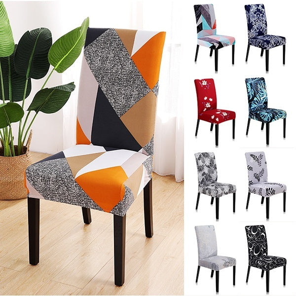 Printing Elastic Chair Cover Removable and Washable Spandex Elastic Chair Slipcover Household Furniture Protective Cover