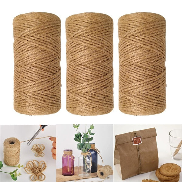 2ply Natural Jute Twine for Artworks and Crafts, Juke Twine, Gift Wrapping, Garden Twine(Size:1pcs-2pcs)