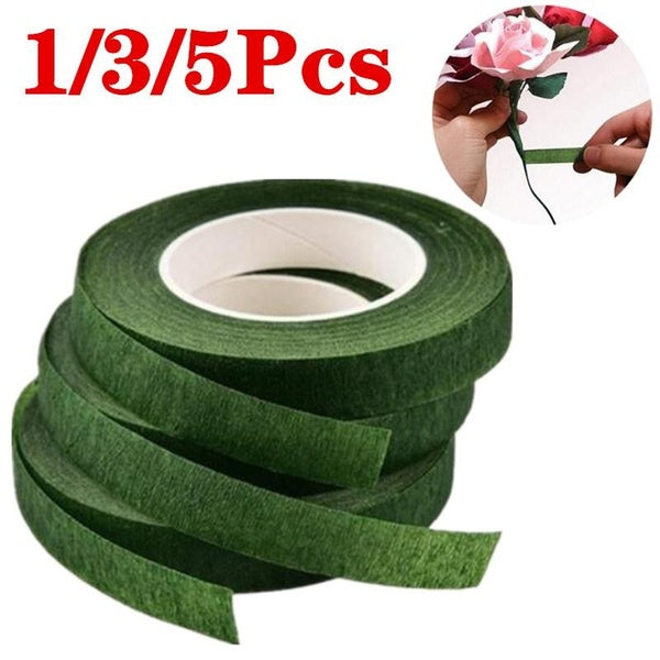 1-3-5Pcs 1.2cm 30yard DIY Flower Decor Self Adhesive Green Paper Tape Floral Stem Tape Florist Supplies Artificial Flowers Supply Home