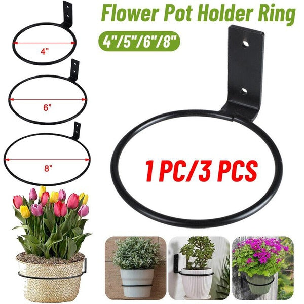 1PC-3PCS Flower Pot Holder Ring Wall Mounted 4 Inch-5 Inch-6 Inch-8 Inch Metal Planter Hooks Hangers Wall Bracket