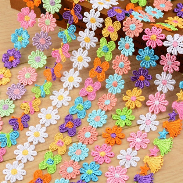 55 Kinds 1 or 2 Yards 2.5cm Polyester Embroidered Flower Lace Trim Wedding DIY Lace Lace Ribbon Love Handmade Sewing Accessories Supplies Crafts Matron Inn