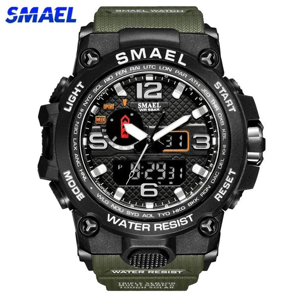 SMAEL mode numérique hommes montres horloge à Quartz montre de Sport double affichage LED montres électroniques militaire montre étanche