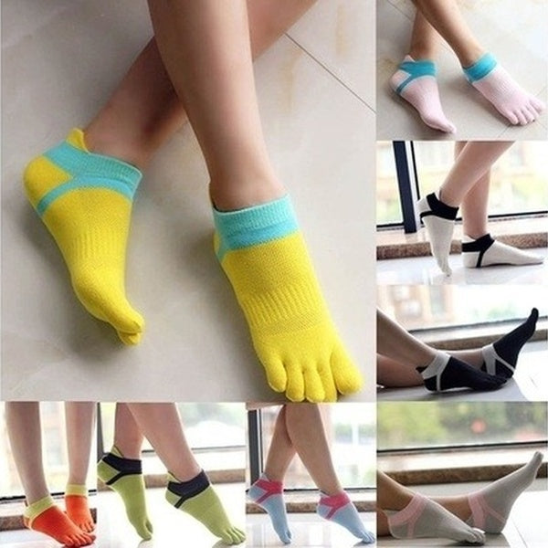 New Womens Socks Cotton Meias Sports Five Finger Socks Casual Toe Socks