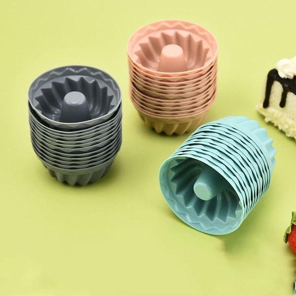 12pcs, Mini Bundt Pans (2.56''), Silicone Heritage Bundtlette Cake Mold, For Fluted Tube Cake Making, Baking Tools, Kitchen Gadgets, Kitchen Accessor