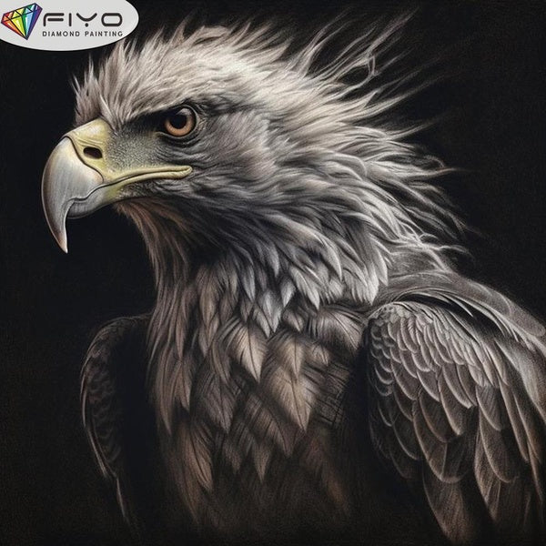 FIYO DIY 5D Eagle Diamond Painting Full Drill with Number Kits Home and Kitchen Fashion Mosaic Diamond Painting Canvas Wall Decoration Gift Crafts fo
