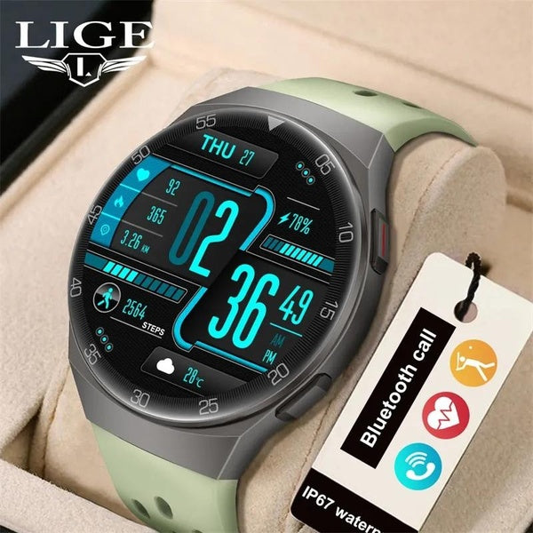 LIGE Heart Rate Blood Lxygen Monitoring Smartwatch Waterproof Men Smart Watch Bluetooth Call Watches