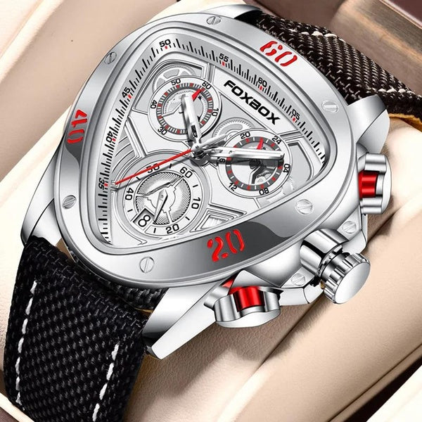 LIGE Design créatif Triangle hommes montres lumineux étanche chronographe bracelet en Nylon Quartz montres Relogio Masculino + boîte