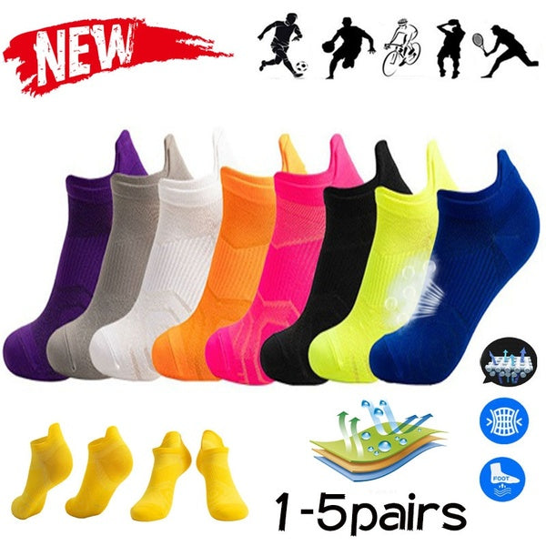 1-5 Pairs of New Breathable Sports Socks Arch Support Men's Women's Foot Compression Socks Plantar Fasciitis Pain Relief Running Socks