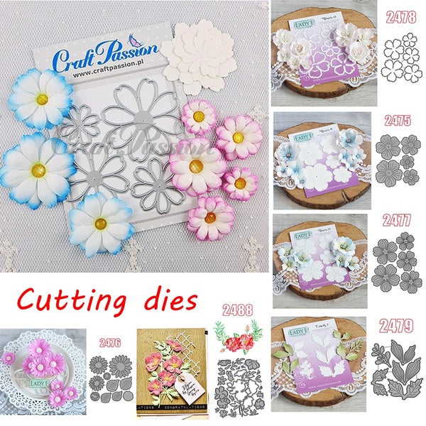 New Arrival 7 Types Flower Combination Metal Cutting Dies and Stamp for DIY Scrapbook Paper Craft Knife Mould Blade Punch Stencils Dies
