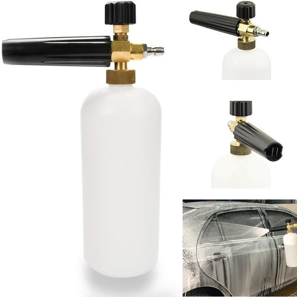 Foam Cannon Lance with 1-4" Standard Quick Connector for Pressure Washer wand with 1 Liter Bottle, Professional Grade, Quick Release (Up to 3200 PSI)