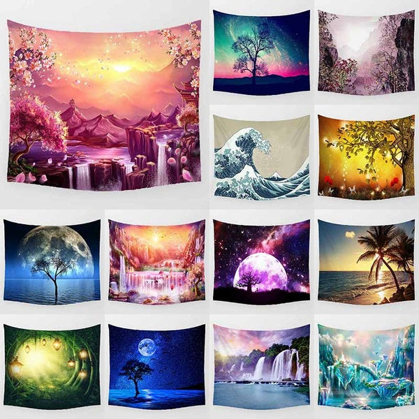 Scenic landscape, beautiful scenery of tapestry sofa wall decoration (M-130cm * 150cm) (L-150cm * 200cm)