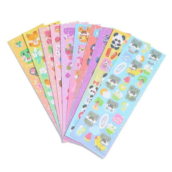 20 Sheets-Pack Kids Stickers Puffy Bulk Cartoon Zoo Animal Fruits Various Scrapbooking Stickers for Girl Boy Birthday Gift