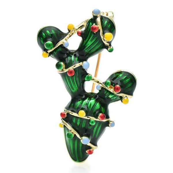 Belles broches de cactus pour les femmes émail vert plantes fleur partie causale broche broche cadeaux