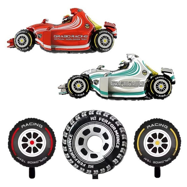 Racing Cars Racing Tires Balloon Foil Helium Balloon For Kids Party Decorations
