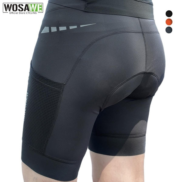 WOSAWE Women's Cycling Shorts with 3D Sponge Gel Padding Bicycle Shorts Team Riding Bike Shorts Side Pockets Ladies Cycling Clothing