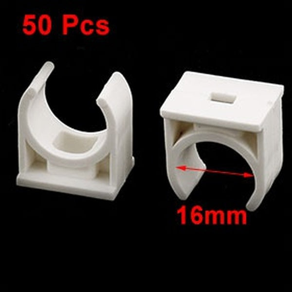 Pinces de support de support de tuyau de tube d'alimentation en eau en forme de U de PVC de famille 16mm Dia 50 Pcs
