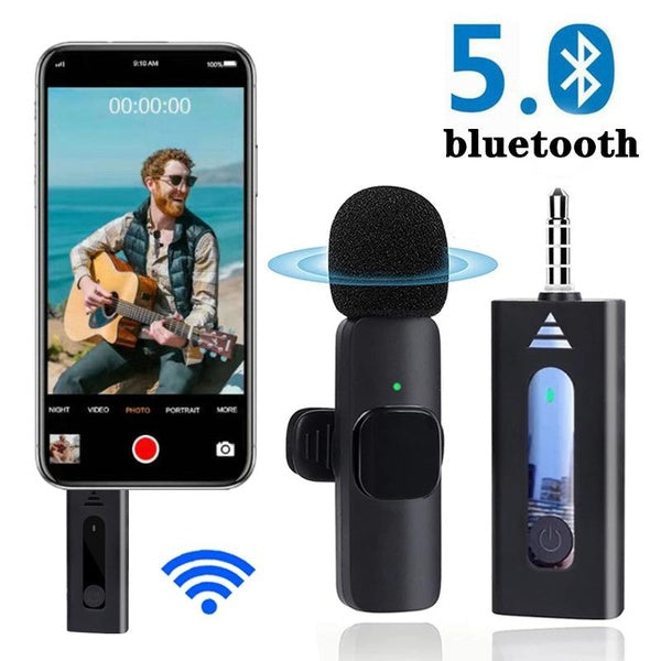 Wireless 3.5mm Lavalier Lapel Noise Reduction Microphone Omnidirectional Condenser Mic for Phone Android Live Broadcast Gaming