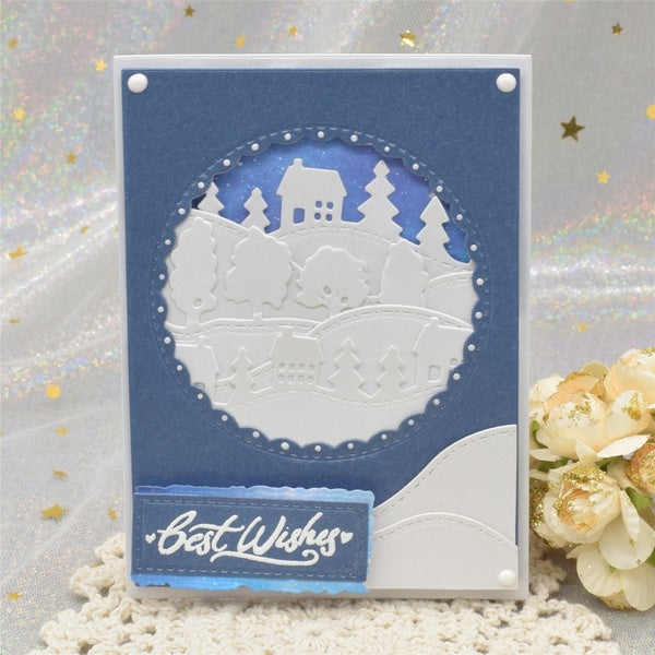 Cards Edge Dies Circel Frame Metal Cutting Dies for DIY Scrapbooking Album Making Craft Paper Embossing Dies