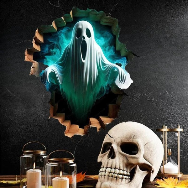 3D Ghost Halloween Sticker Window Wall Decorations