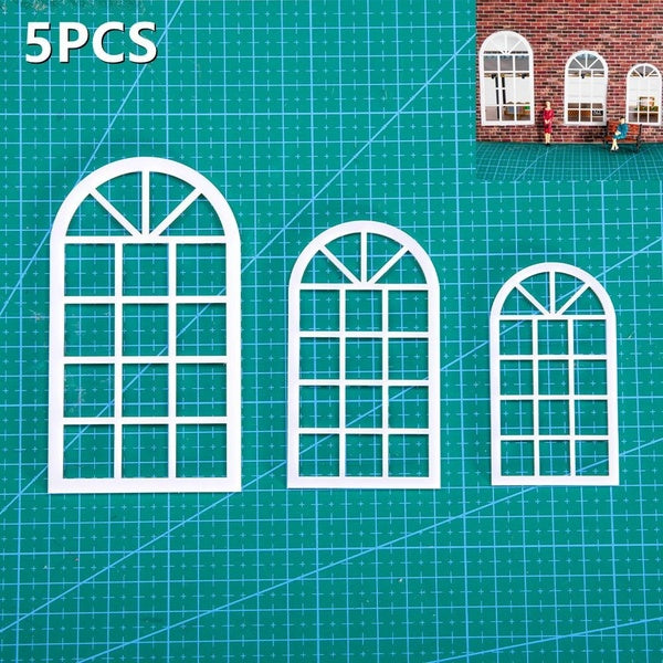 5Pcs 1-20 1-25 1-30 Scale Model Window Decorative Sand Table Building Materials Doll House Layout Accessories Model Toys Matron Inn