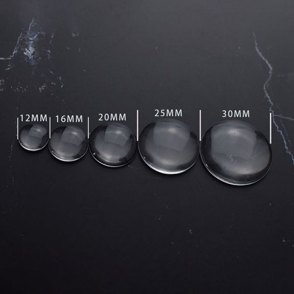 Handcraft Transparent Cabochon Glass DIY Round Flat Back Cabochon Glass Jewelry Making Supplies Wall Decoration Glass