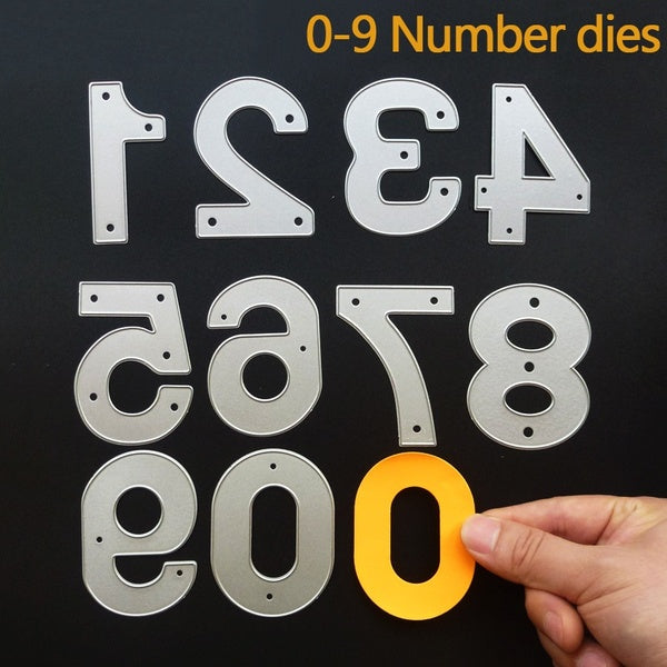10pcs-set 0-9 Big Arabic Numbers Figures Metal Cutting Dies for Scrapbooking Template Embossing DIY Photo Album Decor