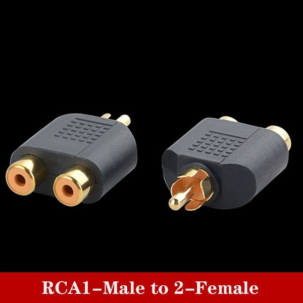 2x RCA Y Splitter AV Audio Video Plug Converter Adaptateur de câble 1-mâle à 2-femelle