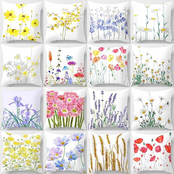 Upward-growing plant printing pillowcase, used for home decoration, car sofa cushion cover(45cm * 45cm)