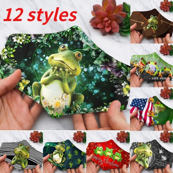 Frog Face Mask, Frog Lover Gift Face Mask, Gradient Frog Mask, Adult Face Mask, Washable Mask