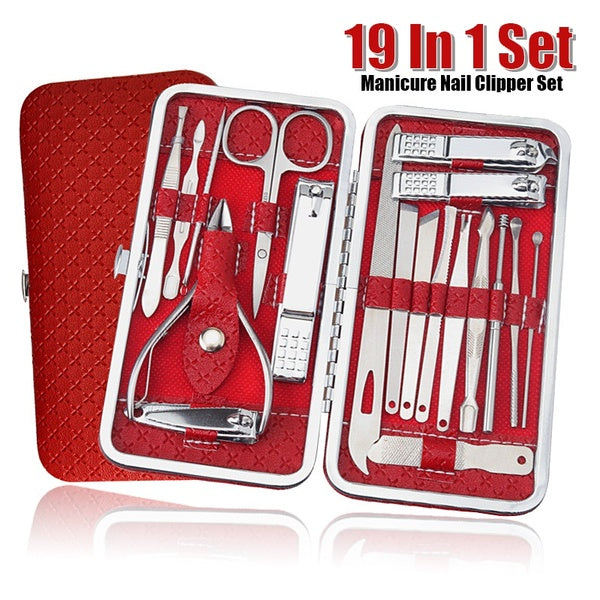 19-16-11-9-8-4 Pcs Manicure Nail Clippers Set Professional Nail Scissors Pedicure Scissors Stainless Steel Household Portable Manicure