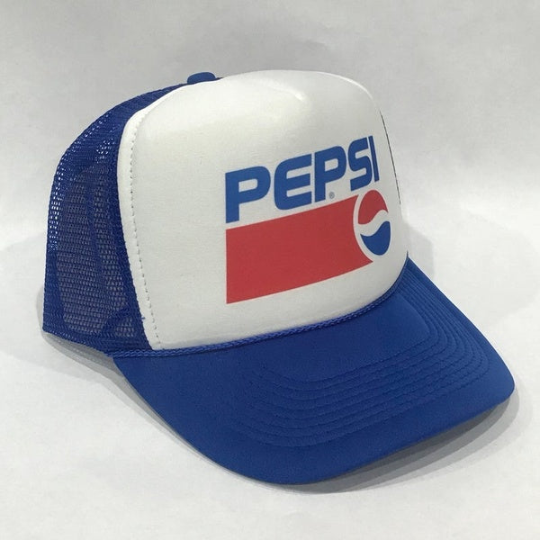 Fashion Pepsi Cola Soda Pop Trucker Hat Vintage 90's Snapback Mesh Cap Blue
