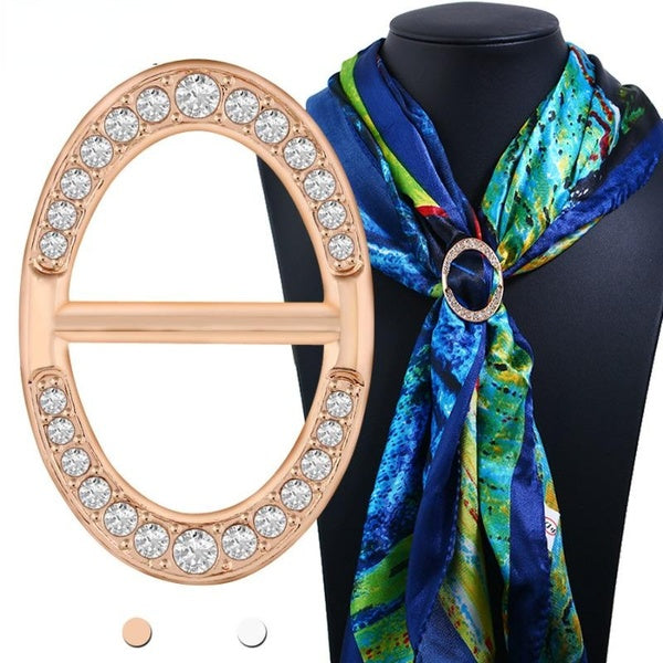 Simple Oval Scarf Buckle Brooch Fashion Accessories Gifts Matron Inn