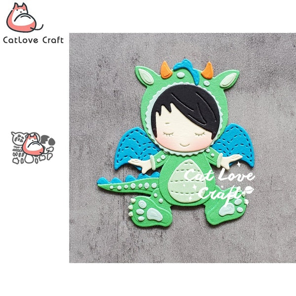 Catlove dinosaure bébé Animal métal matrices de découpe Scrapbooking pochoir découpes carte faisant bricolage artisanat gaufrage nouveaux matrices po