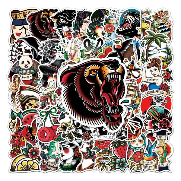 10-25-50PCS Tattoo pattern sticker Graffiti Stickers Water Bottle Laptop Mobile Phone Skateboard suitcase Kids Adult Stickers