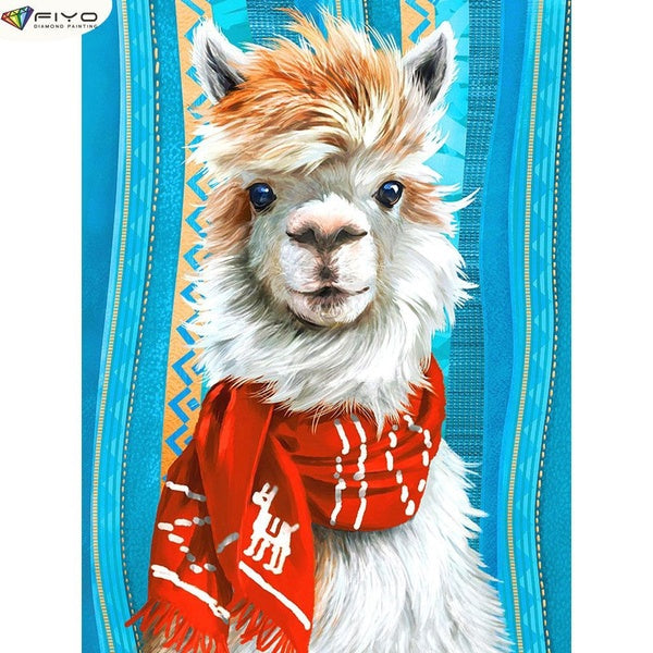Alpaca DIY 5D Diamond Painting Full Drill with Number Kits Home and Kitchen Fashion Cross Stitch Embroidery Paintings Canvas Pictures Wall Decoration