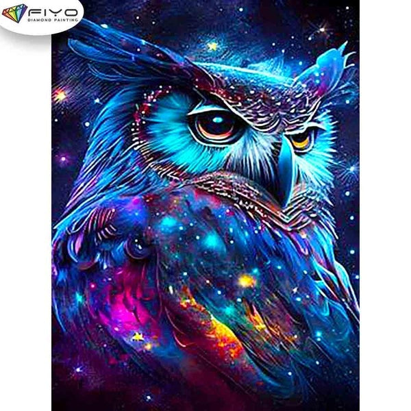 FIYO Starry Owl Diamond Painting Kits For Adults DIY 5D Diamond Mosaic Diamond Painting Home and Kitchen Fashion Canvas Pictures Wall Decoration Gift