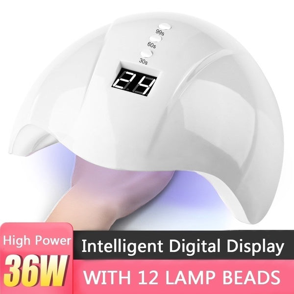 36W-6W LED-UV Lamp Nail Polish Dryer 3 Gear Timing Smart Induction Nail Dryer Lamp