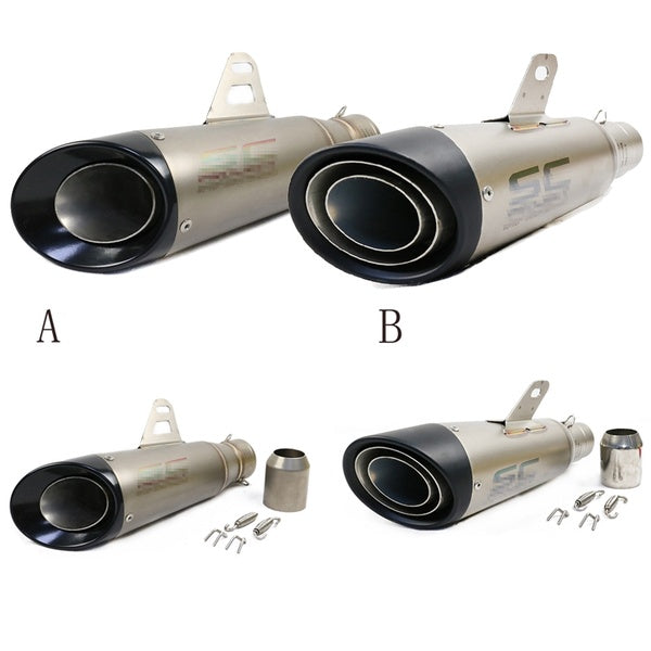 38-60mm Universal quality muffler Stainless Steel Motorcycle Modified Exhaust Muffler Pipe Length: 305mm