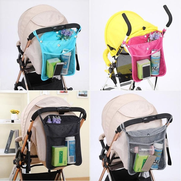 Universal Stroller Bag Organizer for Baby with Expandable Diaper Bag and Cup Holders Detachable Phone Bag stroller Accessories