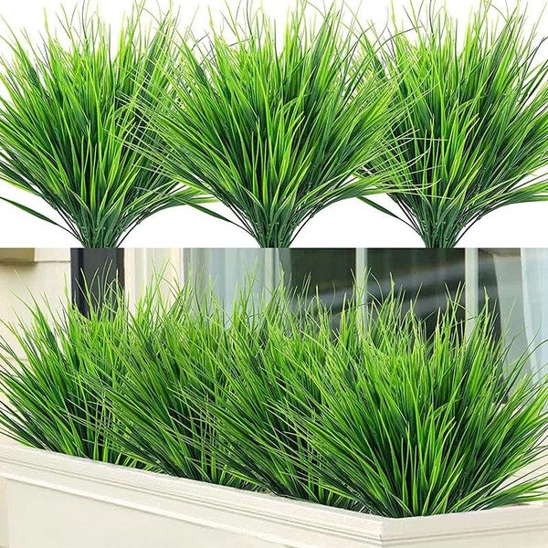 1-2-4-6-8-10-12 PCS Outdoor Fake Plants,UV Resistant Artificial Wheatgrass Fake Flower Outdoor Artificial Plants,For Home Garden Patio Front Door Int