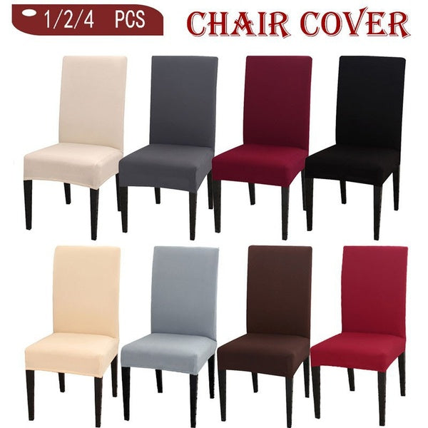 4-2-1Pcs Solid Color Chair Cover Spandex Slipcovers for Dining Room Stretch Elastic Chair Covers Banquet Hotel Kitchen Wedding