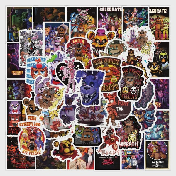 10-60Pcs Cartoon FNAF Security Breach Stickers Graffiti Stickers For DIY Phone Laptop Chassis Guitar Gift Party Toy Stickers