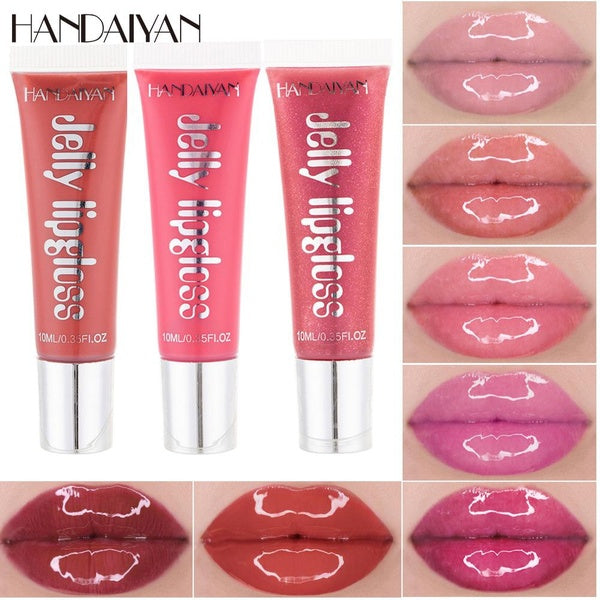 Candy colors jelly lip gloss Transparent glass lip gloss lip glaze Moisturizing lip jelly for Girls Hydrating Lip Gel