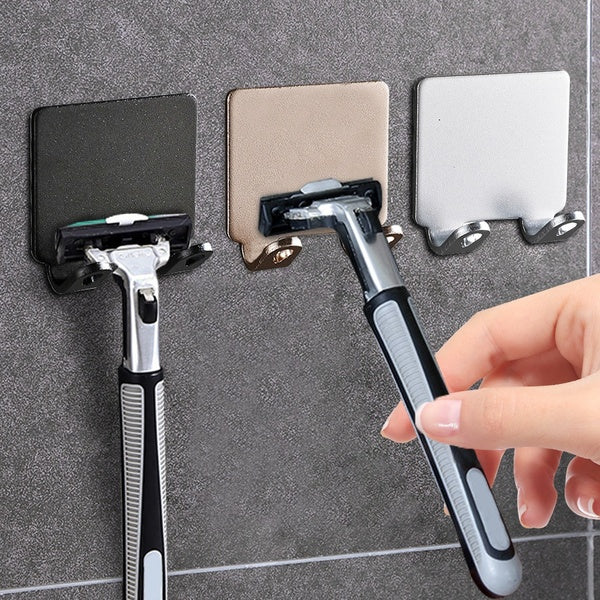 1-2PCS Punch Free Shaving Razor Holder Men Shaving Shaver Storage Hook Wall Shelf Bathroom Razor Rack Wall Kitchen Accessories